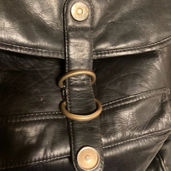 FRYE Black Leather Back Pack - Picture 9 of 12